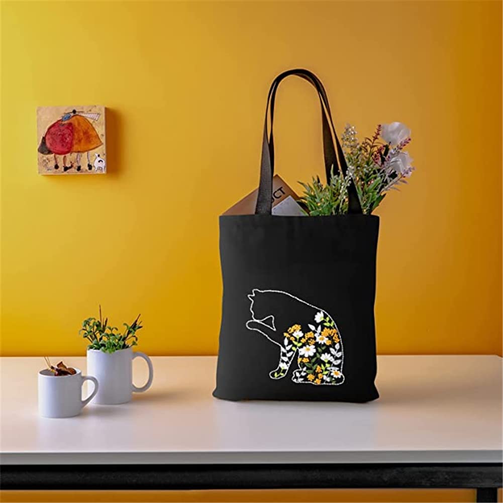 Kit da ricamo Garvee da 3 pezzi per principianti con schema, istruzioni, borsa da ricamo, telaio da ricamo, kit fai da te per punto croce per borse di tela, adulti