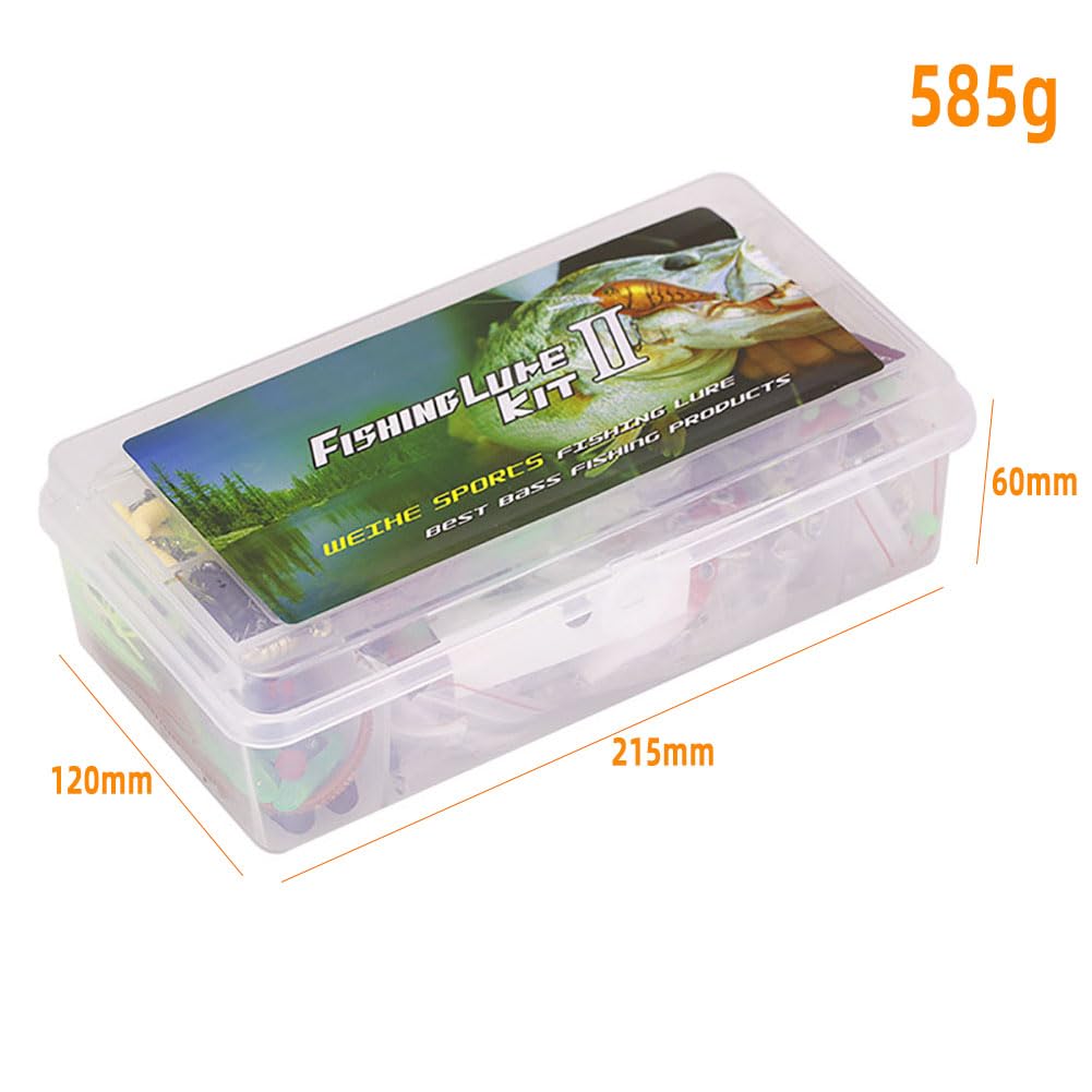 Garvee 301PCS Scatola porta esche da pesca con esche, ami, taglia-lenza per spigole, trote e salmoni