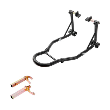 Cavalletto per moto Garvee da 850 libbre con teste forcella U+L per moto sportive e da cross, in acciaio, antiscivolo, con ruote, regolabile
