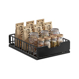 Organizzatore estensibile per mobili da cucina Garvee in robusto acciaio al carbonio per cucina e bagno, cassetti antiscivolo, installazione flessibile, metallo, versatile - Nero