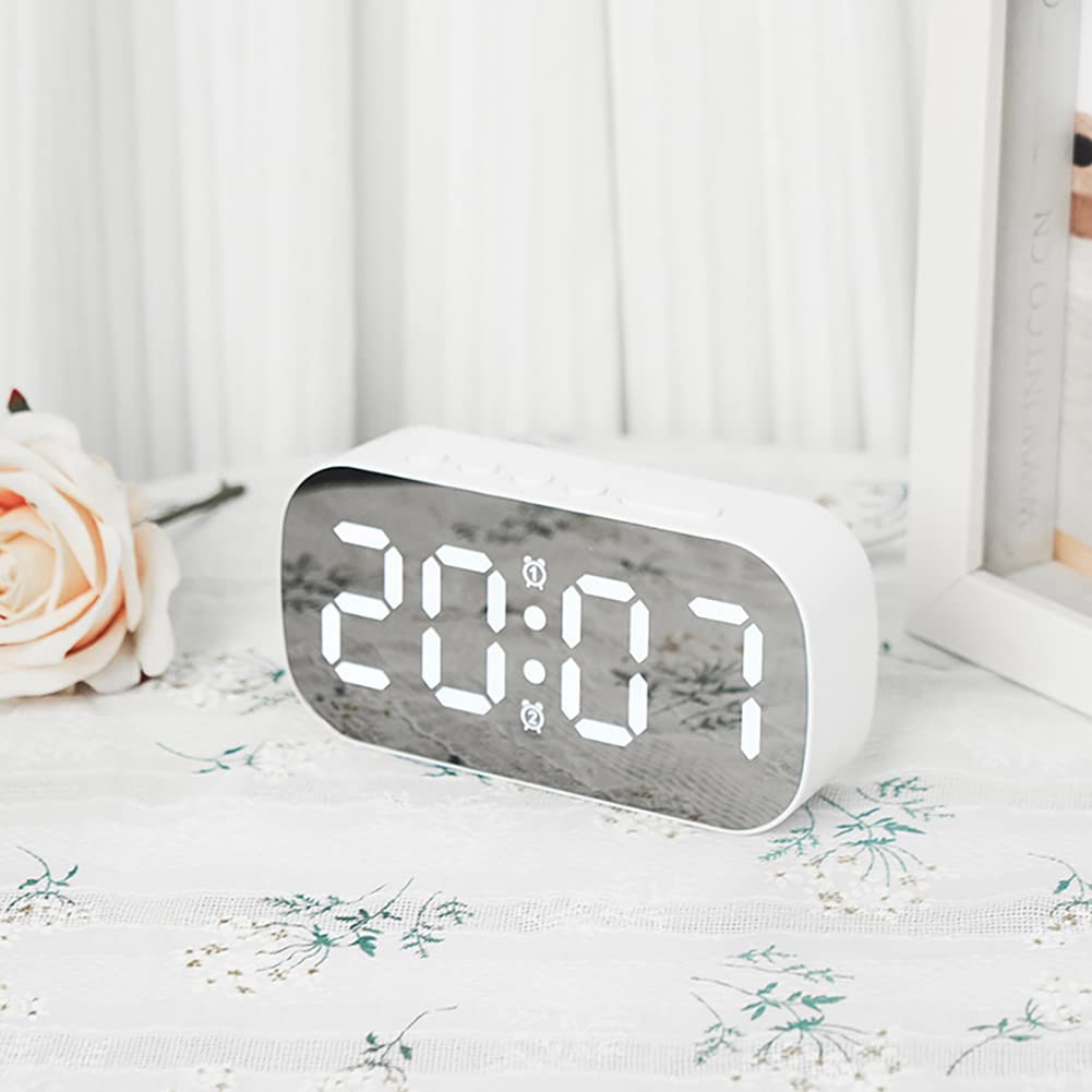 Sveglia digitale a LED Garvee con doppio allarme e specchio: elegante sveglia per camera da letto con design multifunzionale