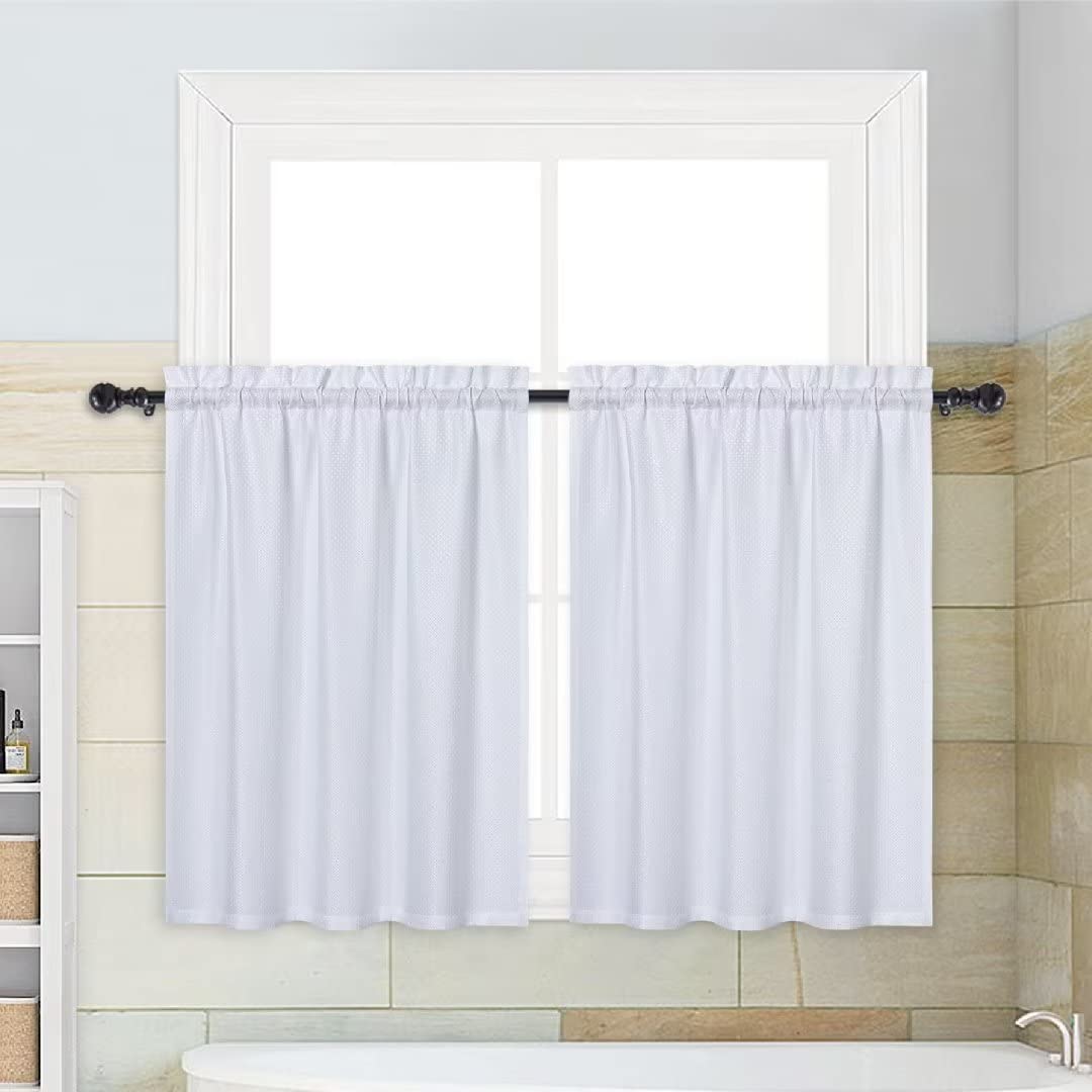 Tende a nido d'ape Garvee idrorepellenti con barre per cucina, bagno, soggiorno, 30x36 pollici, bianche