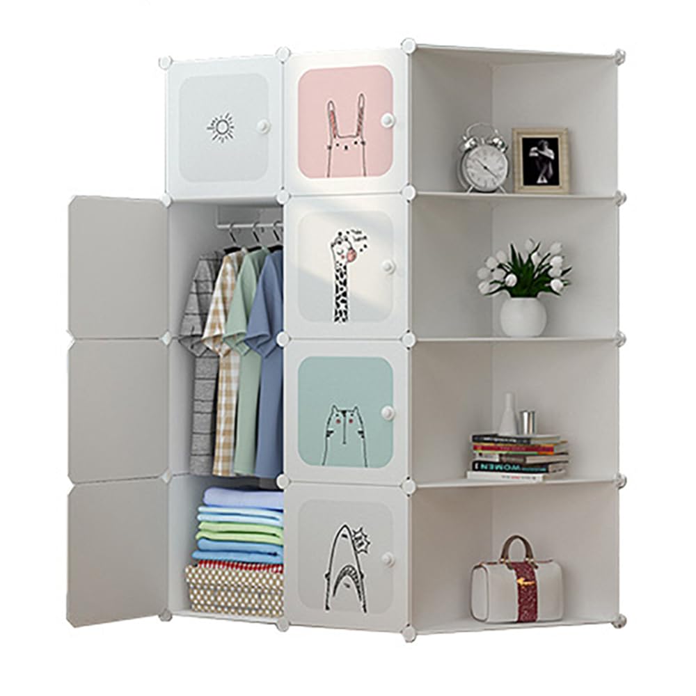 Armadio per bambini Garvee, modulare, impilabile, robusto e impermeabile, organizer per camera da letto, 14x14x14 pollici