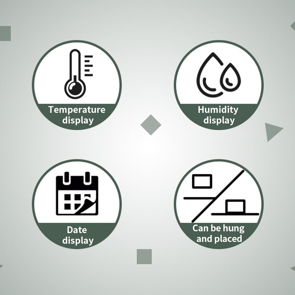 Garvee Sveglia digitale con display LCD, temperatura e umidità, multifunzione, ultra sottile, elettronica, nera, per camera da letto e ufficio