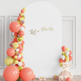 Garvee, arco di copertura rotondo bifacciale per fondale, decorazione per cerimonie e eventi, bianco 200 x 100 cm - Bianco