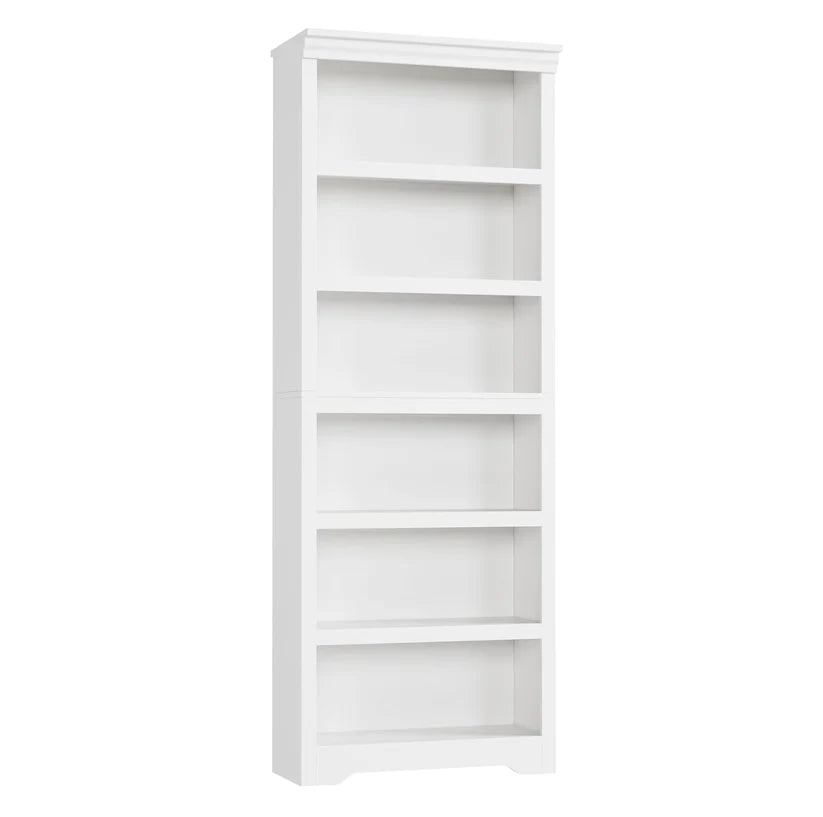 Garvee Libreria Rustica Alta 75" in MDF con 2-6 Ripiani Regolabili, Anti-Ribaltamento, Multiuso per Soggiorno e Studio, Design Elegante, Colore Neutro