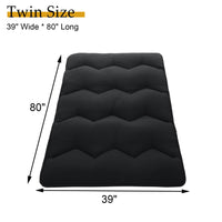 Materasso futon giapponese Garvee, misura singola, strato di schiuma ad alta densità, 105 g/m², in microfibra di cotone, arrotolabile, per campeggio e camere degli ospiti