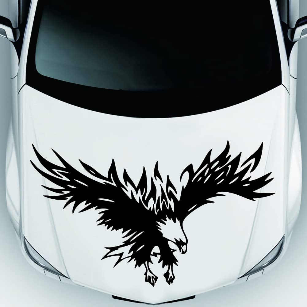 Adesivo per auto Garvee Flying Wings Eagle in vinile 50x30 cm per SUV e fuoristrada, nero