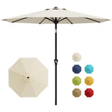 Garvee Ombrellone da Patio 304.8 cm con Crank Lift e Inclinazione Regolabile, Tessuto Poliestere UV Resistente, Struttura in Ferro Rinforzata, Beige per Giardino e Piscina - Beige