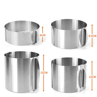 Garvee Stampo Regolabile Telescopico per Mousse in Acciaio Inossidabile 430, 2.4-12 Pollici, Altezza Regolabile, Antiruggine per Pasticcerie e Cucina Domestica