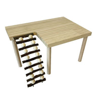 Piattaforma in legno per criceti Garvee con scala di arrampicata per gabbia per roditori, ratti, porcellini d'India, uccelli, stile 2, stabile, legno naturale