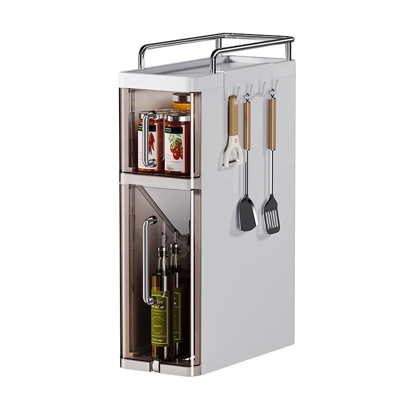 Porta spezie Garvee a 3 ripiani con cassetto, salvaspazio, robusto, per cucina e bagno, compatto, versatile