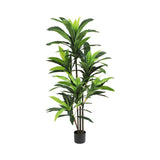 Albero di dracena artificiale Garvee da 4 piedi/5 piedi con vaso per soggiorno e ufficio, rami e foglie resistenti, tessuto di seta, facile da pulire, verde - Come mostrato