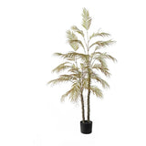 Palma Areca artificiale Garvee da 4 piedi/5 piedi, realistica, malleabile, in poliestere, facile da pulire, per interni/esterni, soggiorno, ufficio, verde - 