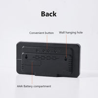 Orologio da parete digitale a LED Garvee con 2 sveglie, display LCD della temperatura, controllo vocale, luminosità regolabile per camera da letto, soggiorno, ufficio, palestra, rosso