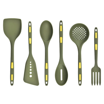 Set di utensili da cucina in silicone Garvee da 6 pezzi con anima in acciaio inossidabile per cucinare e cuocere al forno, resistenti al calore, lavabili in lavastoviglie, antiaderenti