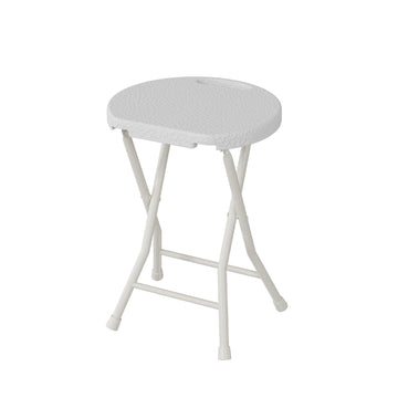 Sgabello/sedia pieghevole Garvee con maniglia, capacità di carico di 600 libbre, piedini antiscivolo, struttura in acciaio per campeggio e cucina, leggero e compatto, nero