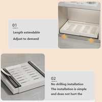Garvee Organizer estensibile per armadio con pellicola adesiva, cassetti in acciaio al carbonio, ripiano per dispensa per cucina e soggiorno, bianco, grande