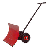 Garvee Pala Neve 74 cm Con Ruote, Lama 5 Angoli, Manico Ergonomico, Ruote 25,4 cm Antiscivolo, Acciaio e Polipropilene, Per Vialetti e Cortili - Rosso