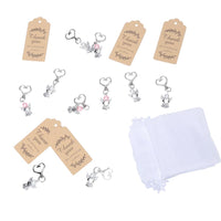GARVEE Set da 60 pezzi di portachiavi con ciondolo a forma di angelo custode, con sacchetto in organza e biglietti in carta kraft, per regali di nozze, compleanni e baby shower