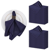 Tovaglioli di raso Garvee, confezione da 30, blu navy, quadrati, 17x17 pollici, morbidi, lavabili, per matrimoni, banchetti, feste, decorazioni da tavola