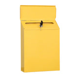 Cassetta postale Garvee con serratura a chiave, in metallo, da parete, per porta d'ingresso, ufficio, area esterna, 21,5x6x29 cm, giallo - Giallo