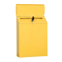 Cassetta postale Garvee con serratura a chiave, in metallo, da parete, per porta d'ingresso, ufficio, area esterna, 21,5x6x29 cm, giallo