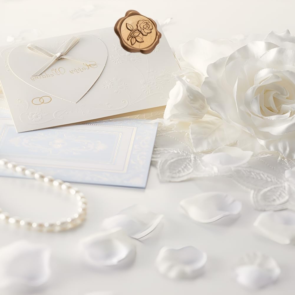 Garvee 100 Pezzi Adesivi Sigilli in Cera Autoadesivi Oro Rosa Incisa per Inviti Matrimonio Regali Feste 3cm Oro Rosa