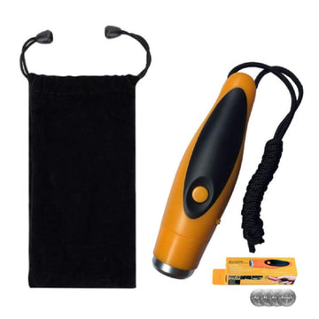 Fischietto elettronico Garvee con cordino, 3 toni, 125 dB, materiale ABS, per sport ed emergenze, pratico, nero