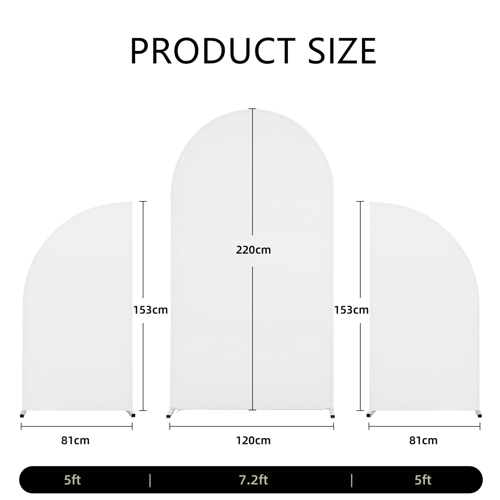 Garvee Arch Backdrop Stand Cover Set, spandex elastico bifacciale, antipiega, portatile, 5 piedi 7.2 piedi, per feste di matrimonio