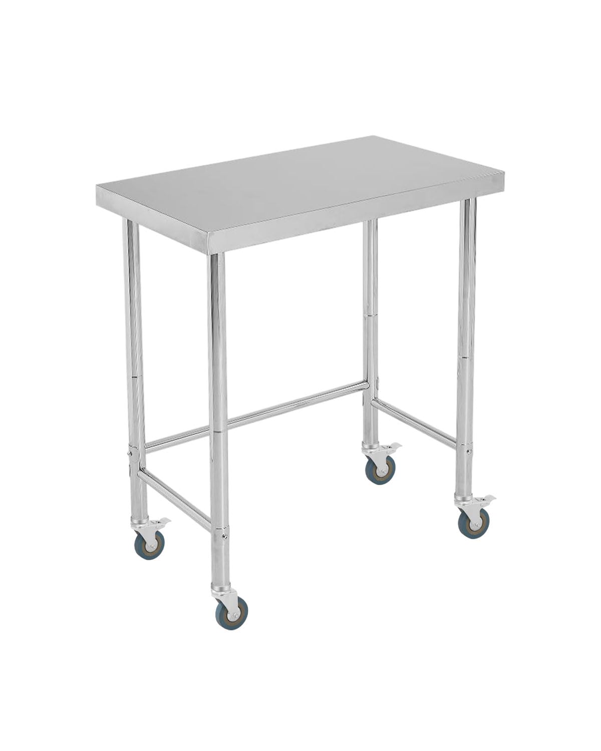 Tavolo da lavoro in acciaio inossidabile Garvee 18x32 pollici con ruote per cucina e officina, antiruggine, resistente al calore, stabile