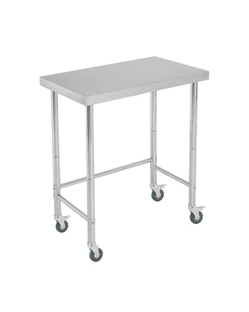 Tavolo da lavoro in acciaio inossidabile Garvee 18x32 pollici con ruote per cucina e officina, antiruggine, resistente al calore, stabile