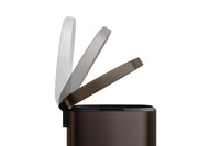 Pattumiera da cucina in metallo Garvee da 13 galloni con coperchio, chiusura ammortizzata, marrone, per cucina e ufficio, maniglia ergonomica, meccanismo a pedale