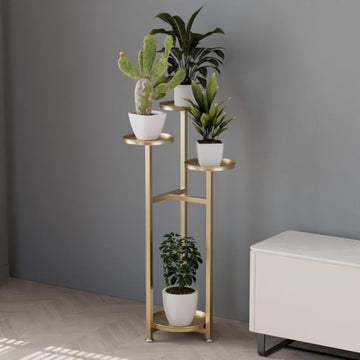 Mensola per piante Garvee, portafiori angolare con piedini antiscivolo, in metallo multistrato, per soggiorno e camera da letto, moderna e salvaspazio