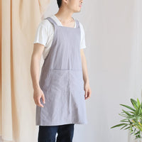 Garvee Küchenschürze Unisex Stile Giapponese Mit Großen Taschen, Schienale Incrociato Für Küche, Giardinaggio, Pittura, 72x90 cm, Grigio