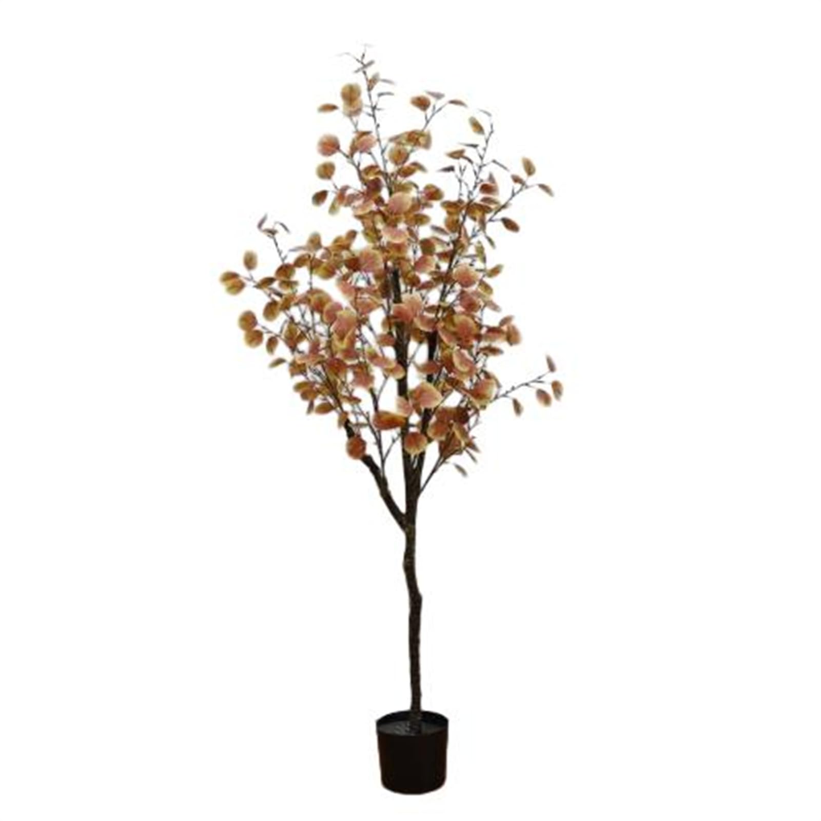 Albero di eucalipto artificiale Garvee da 6 piedi con foglie di seta per soggiorno e uso esterno, vaso di plastica, foglie autunnali, realistico, facile da curare