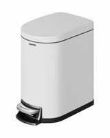 Garvee Bidone Della Spazzatura Da Bagno In Metallo 6L Bianco, Design Sottile Impermeabile, Coperchio Soft-Close, Maniglia Posteriore, Interno Rimovibile, Ideale Per Camera Da Letto - White
