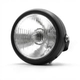 Garvee Faro Moto Classico 14.61 cm LED & H2 Alogeno 12V 35W 2250LM Metallo & Vetro Impermeabile Antipolvere Antinebbia Nero Bianco Universale Strada - Schwarz