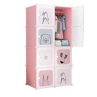 Garvee Armadio Modulare per Bambini, Fai da Te, Robusto, Salvaspazio, Rosa, 75x47x147cm, per Camera da Letto e Corridoio