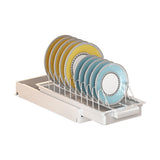 Scolapiatti estensibile Garvee, acciaio inossidabile, strato singolo con vassoio raccogligocce, per mobile da cucina, sottolavello, bianco, salvaspazio, antiruggine - bianco
