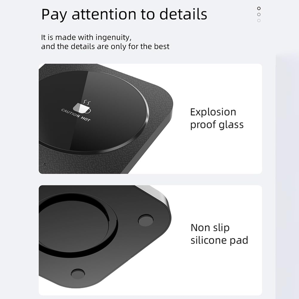 Scalda tazze da caffè Garvee con tazza in ceramica, 3 impostazioni di temperatura, spegnimento automatico dopo 8 ore, nero, ufficio e casa