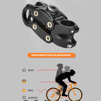 Attacco manubrio per bicicletta Garvee, inclinazione regolabile di 7°, altezza 45 mm, alluminio nero, MTB BMX 90 mm