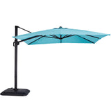 Ombrellone in alluminio GARVEE 300x300cm verde, parasole da esterno resistente alle intemperie - Blu-verde