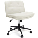 Garvee Sedia Criss Cross da Ufficio Girevole con Ruote Altezza Regolabile Seduta Larga in PU Design a U Supporto Ergonomico Per Casa e Ufficio Nero