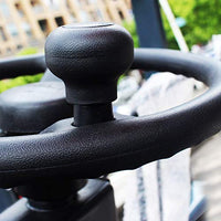 Pomello del volante Garvee da 8 mm, girevole, con impugnatura di potenza per carrelli elevatori e trattori, materiale ABS, superficie liscia, nero