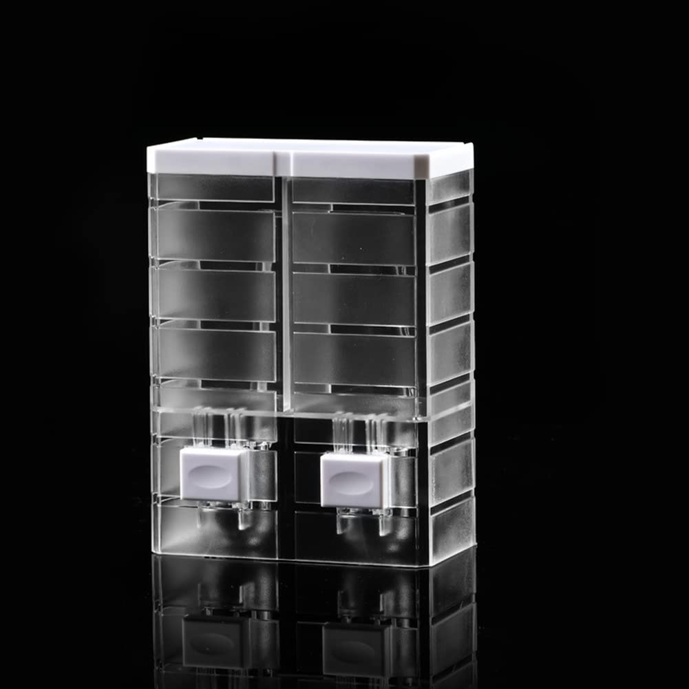 Dispenser di sapone liquido manuale Garvee da 500 ml, doppia testa, montaggio a parete, in plastica trasparente per bagno e hotel