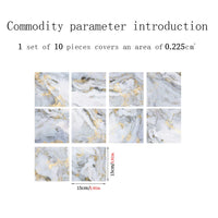 Garvee 10 adesivi per piastrelle in vinile effetto marmo, impermeabili, resistenti all'olio, autoadesivi, per decorare le piastrelle delle pareti di cucina e bagno