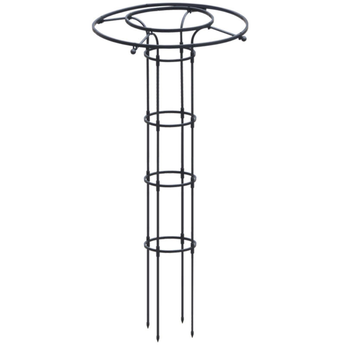 Garvee Gardena Torre a traliccio rotonda per giardino verticale Supporto per piante rampicanti in acciaio per piante Fiori Arbusti Verdure 47 pollici Nero