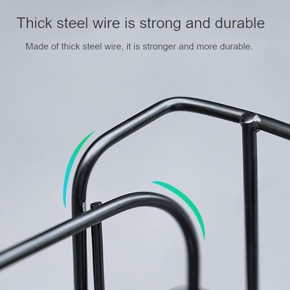 Cestino posteriore per bicicletta Garvee con borsa staccabile, pieghevole, in metallo, con foglio riflettente per la spesa all'aperto, nero