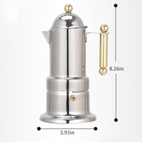 Garvee Induction Espresso Maker in acciaio inox - 4 tazze, per piani cottura a induzione, perfetta per gli amanti del caffè